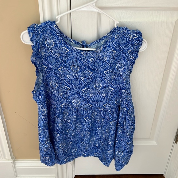 Pinup Couture Tops - Pinup blue and white sleeveless babydoll blouse. Made in Italy Italian fabric